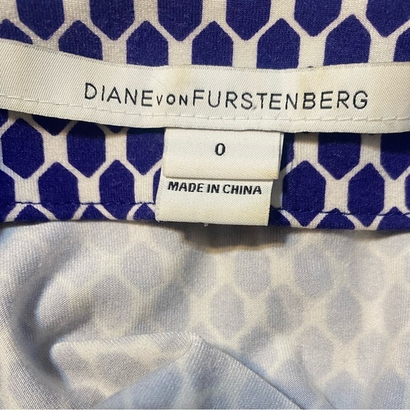 Diane von Furstenberg DVF Julian Two Wrap Dress Women’s 6 8 Blue Print Jersey - Picture 4 of 10